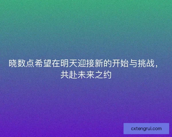 晓数点希望在明天迎接新的开始与挑战，共赴未来之约