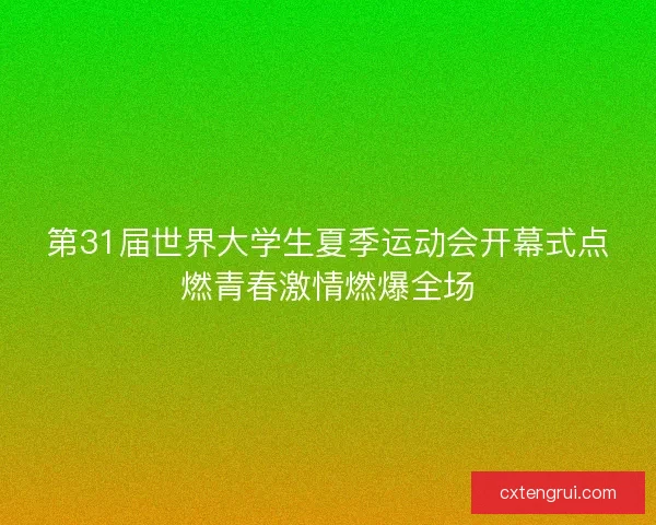 第31届世界大学生夏季运动会开幕式点燃青春激情燃爆全场